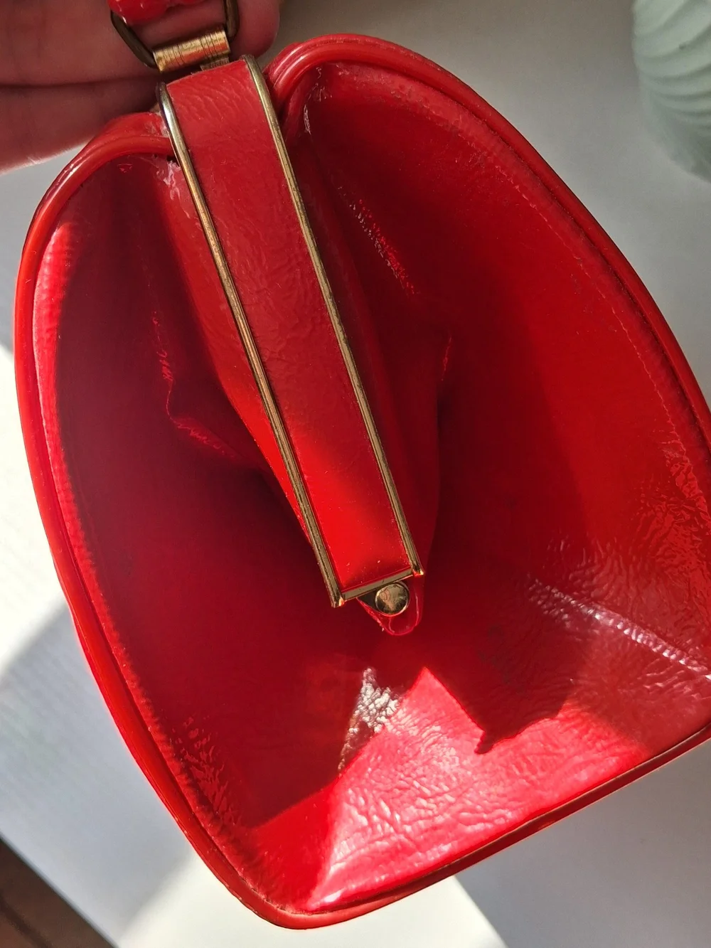 Vintage USSR Red Structured Box Bag & Historic Coins Time Capsule